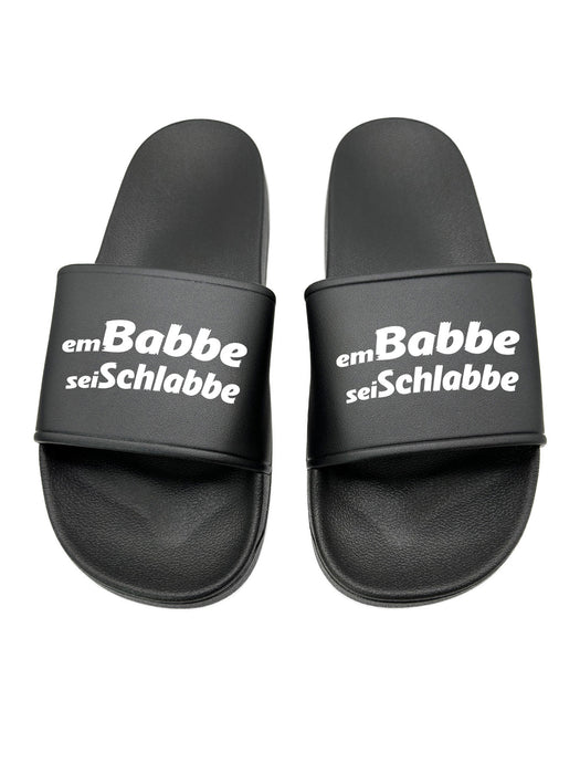 Em Babbe sei Schlabbe Badelatschen