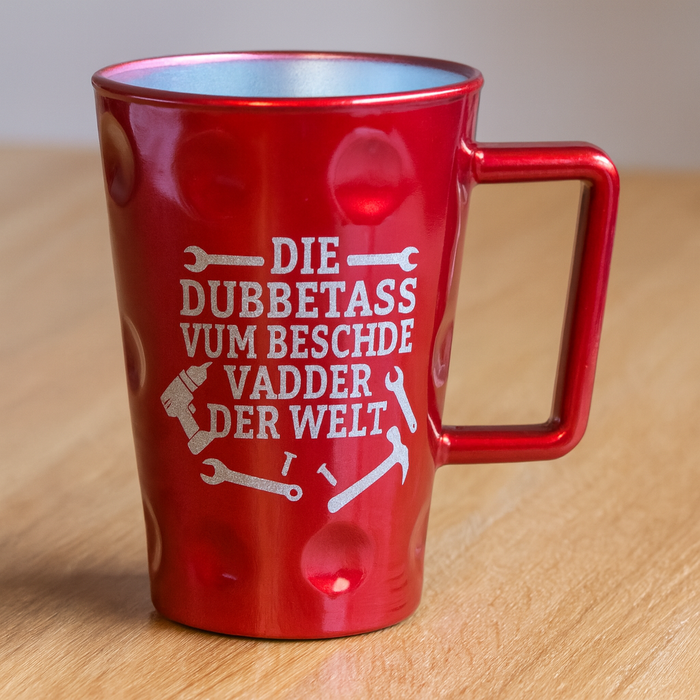 Pfälzer Tasse „Die Dubbetass vum beschde Vadder der Welt“ – Geschenk für Papa