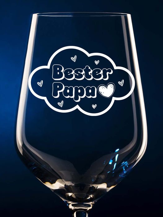 Weinglas als Geschenk für Papa/ Väter mit Gravur "Bester Papa"