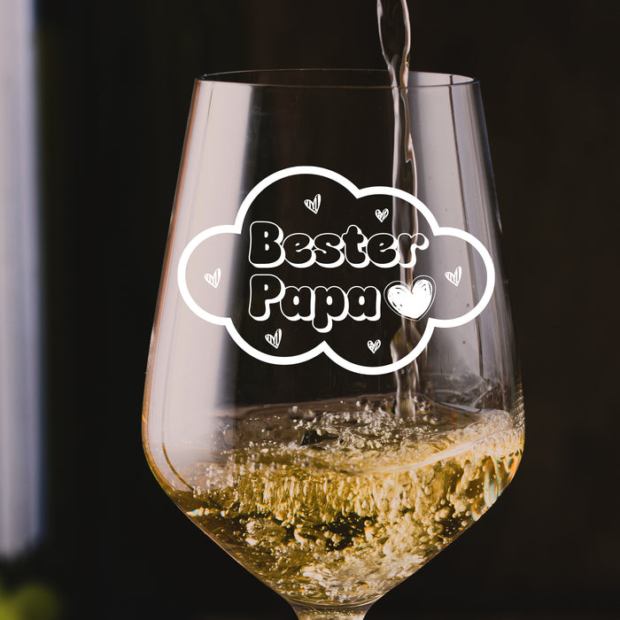 Weinglas als Geschenk für Papa/ Väter mit Gravur "Bester Papa"