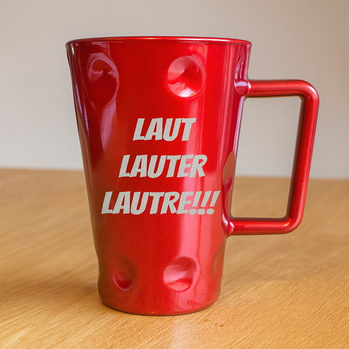 Rote Pfälzer Dubbetasse aus Glas250 ml LAUT LAUTER LAUTRE!!!