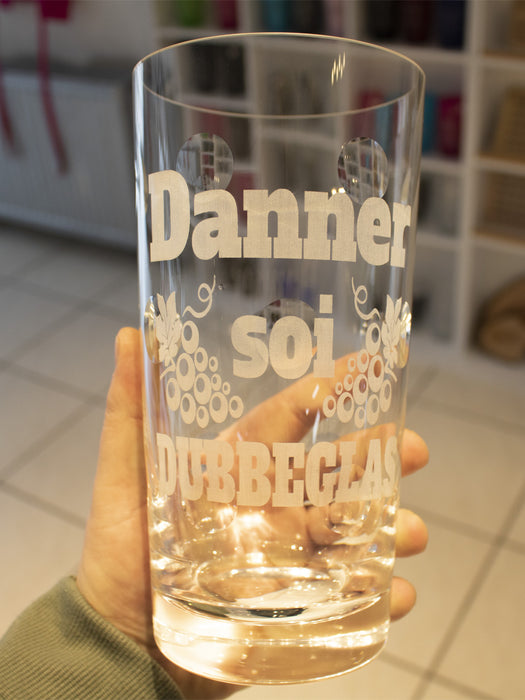 Dubbeglas 1 LITER - mundgeblasen mit Gravur