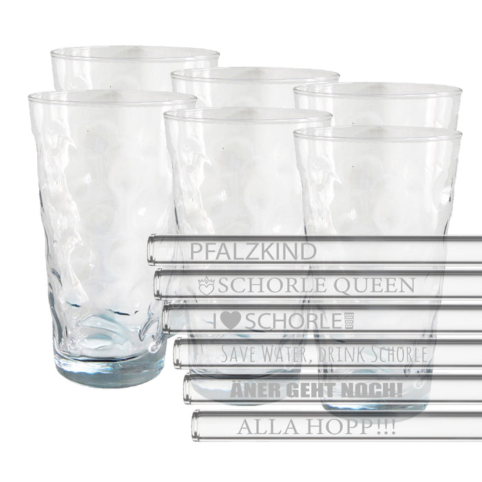 Dubbeglas - Glastrinkhalme 6er Pack optimal für Dubbegläser