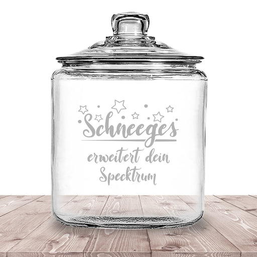 Schneeges Gravur Keksglas