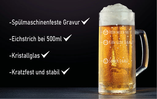 Bierglas mit Gravur "Froh mich net" - PFÄLZISCH.com