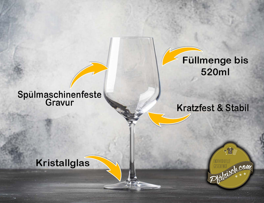Weinglas mit Gravur "Name & Weintrauben" - PFÄLZISCH.com