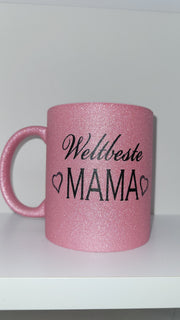 Weltbeste Mama- Tasse glitzer pink - PFÄLZISCH.com
