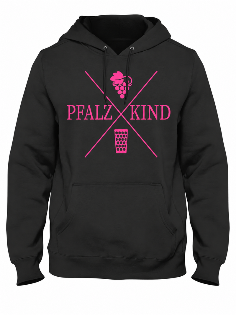 PFALZKIND Direction Hoodie – Schwarz/Pink – Größe S Unisex – Sonderangebot