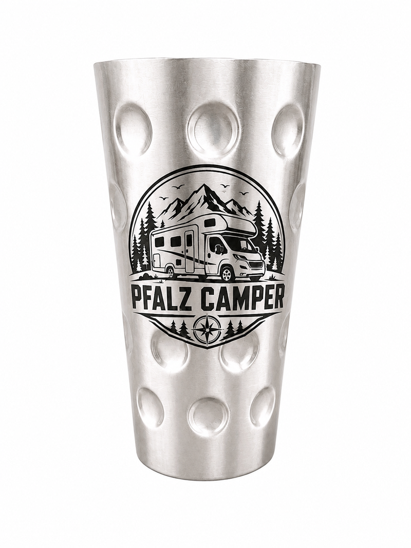 Edelstahlbecher „PFALZ CAMPER“ – Wohnmobil | Robuster Campingbecher aus Edelstahl - PFÄLZISCH.com
