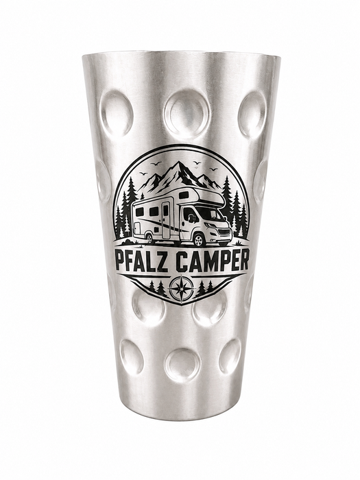 Edelstahlbecher „PFALZ CAMPER“ – Wohnmobil | Robuster Campingbecher aus Edelstahl