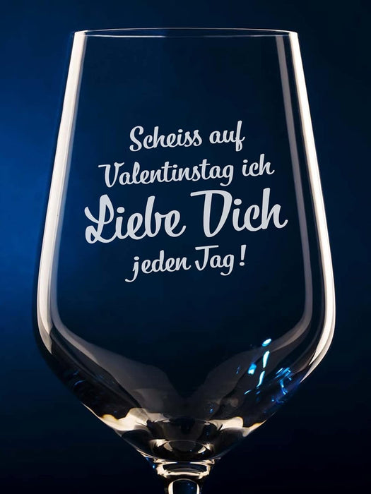 Valentinstag Weinglas (Scheiss auf Valentinstag…)