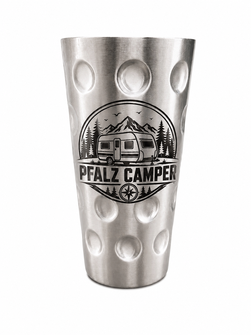 Edelstahlbecher „PFALZ CAMPER“ – Wohnwagen | Robuster Campingbecher - PFÄLZISCH.com