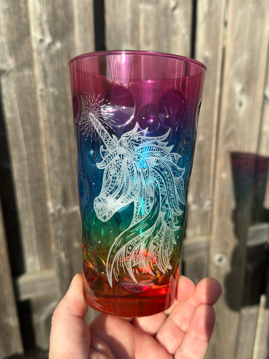 Einhorn Regenbogen Dubbeglas 0,5 Liter