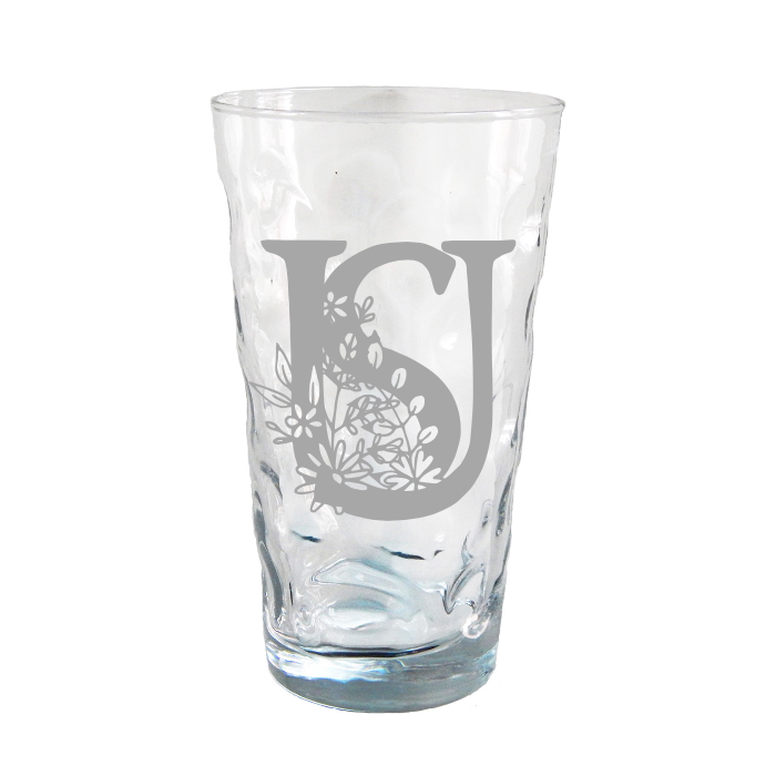 Dubbeglas florale Buchstaben