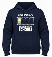 Dubbeglas mit Spruch bedruckt auf Navy farbenen Hoodie
