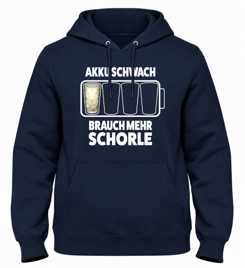 Dubbeglas mit Spruch bedruckt auf Navy farbenen Hoodie

