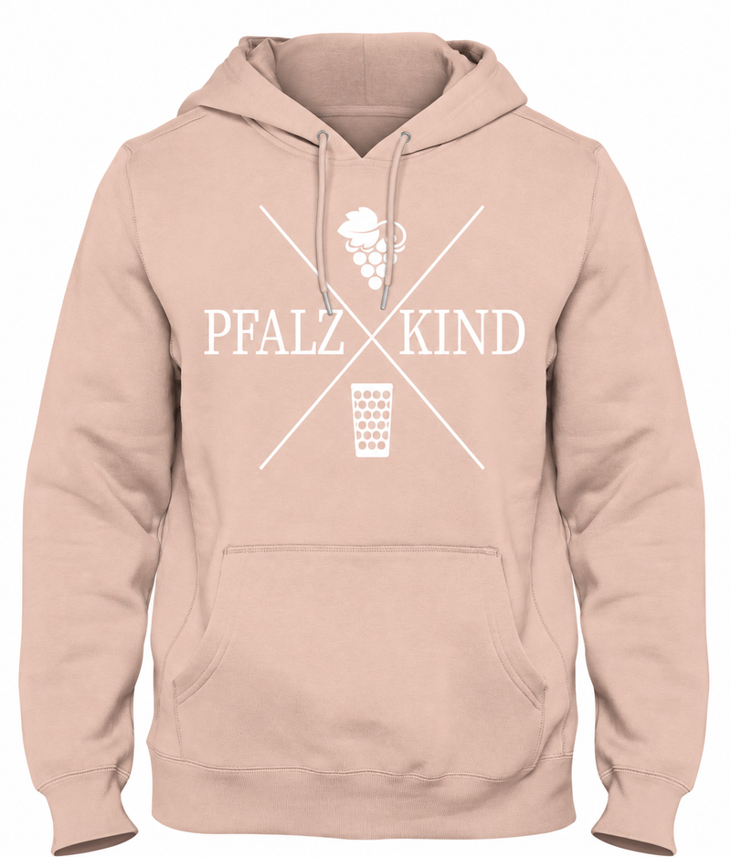 Hoodie in Rosa mit Pfalzkind Motiv in weiss bedruckt