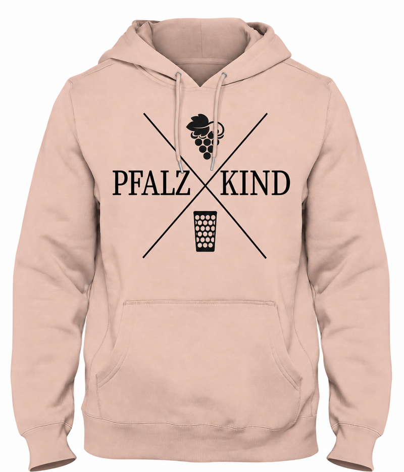 Kapuzenpullover in Rosa mit Pfalzkind Motiv bedruckt