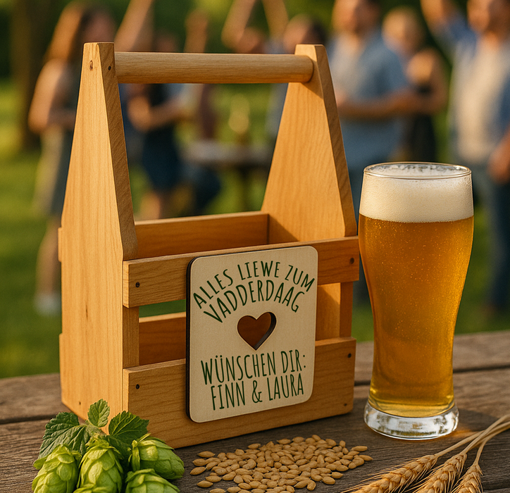 Pfälzer Bierträger aus Eschenholz – personalisierbar