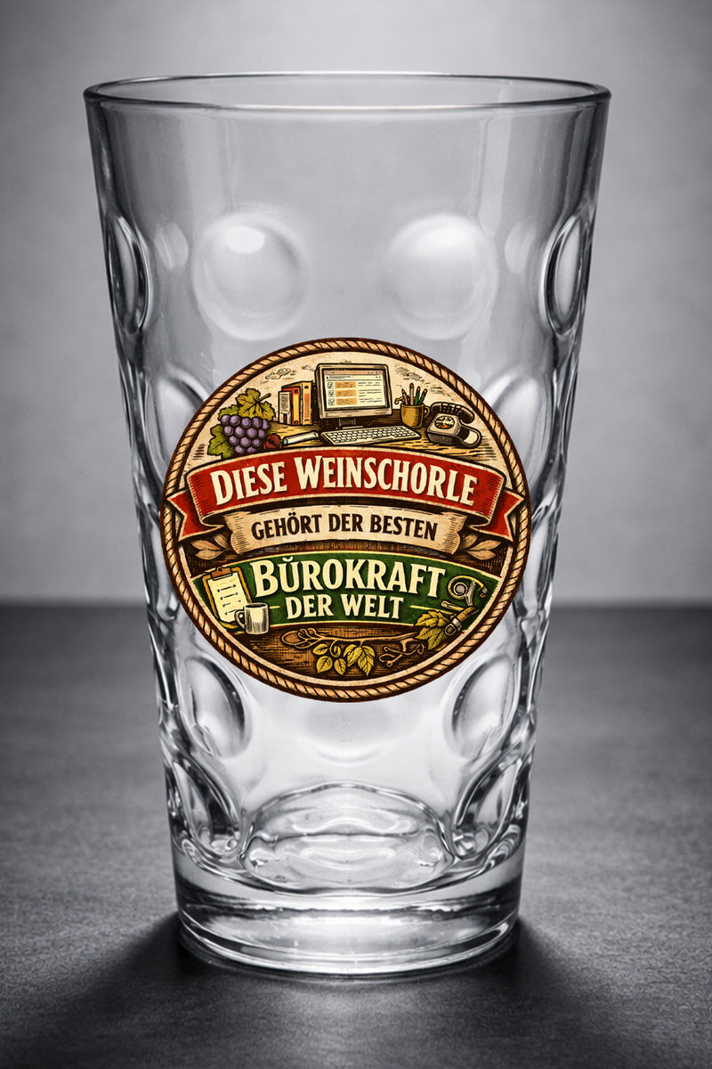 Pfälzer Bürokraft Weinschorle - Pfälzer Dubbeglas - PFÄLZISCH.com