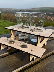 Dubbeglas Bank auch mit Schnapsgläser - PFÄLZISCH.com