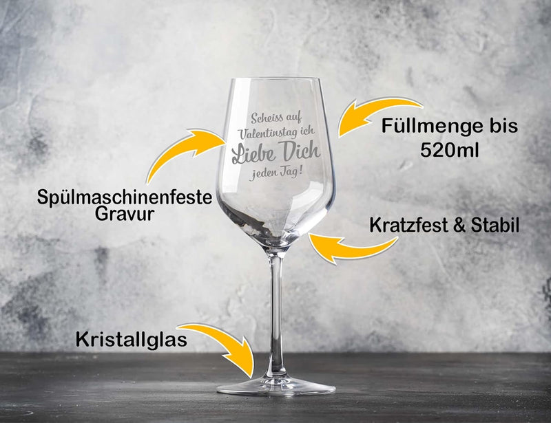 Valentinstag Weinglas (Scheiss auf Valentinstag…) - PFÄLZISCH.com