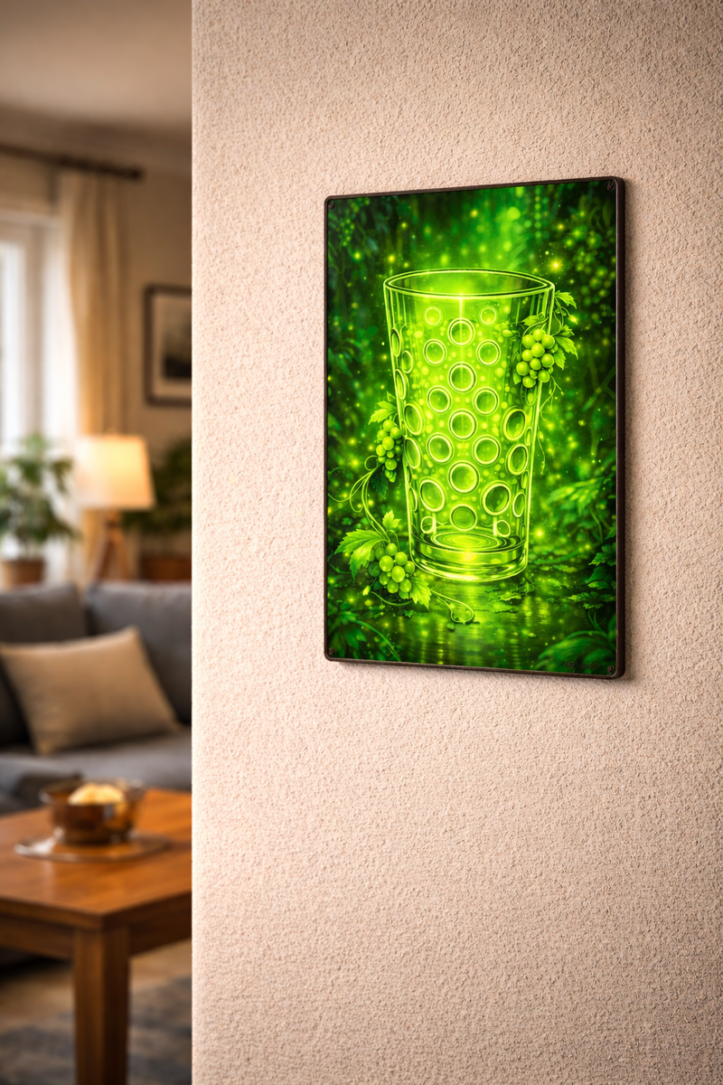Neon Dubbeglas Grün (Alu Schild 2 Größen) - PFÄLZISCH.com