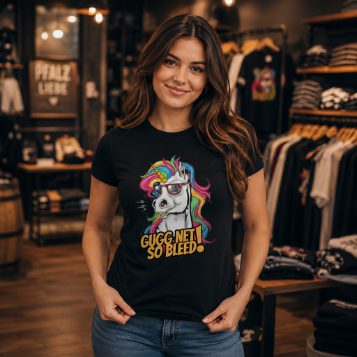 Damen PfalzShirts "GUGG NET SO BLEED" PFALZ EINHORN
