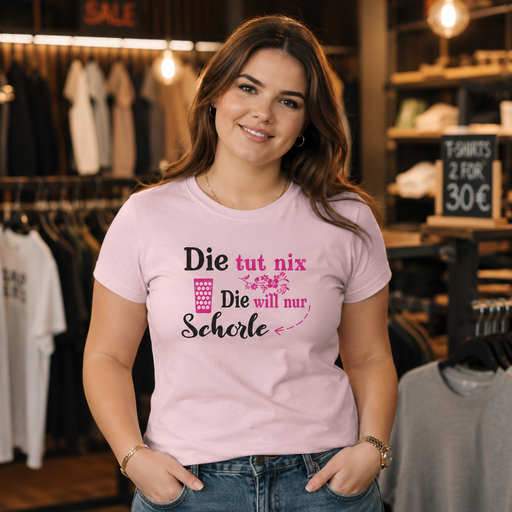 Damen Pfalz T-Shirt "die will nur schorle"