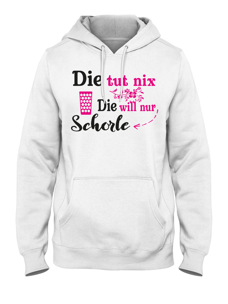 Die tut nix die will nur Schorle - Damen Kapuzenpullover - PFÄLZISCH.com