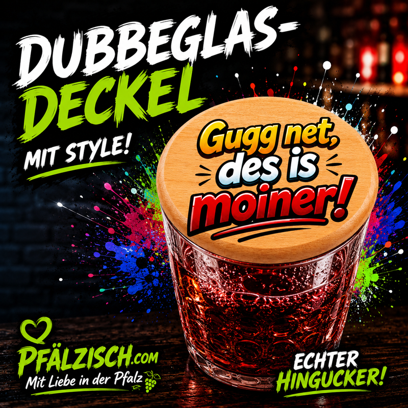 Dubbeglas Deckel DES IS MOINER - PFÄLZISCH.com