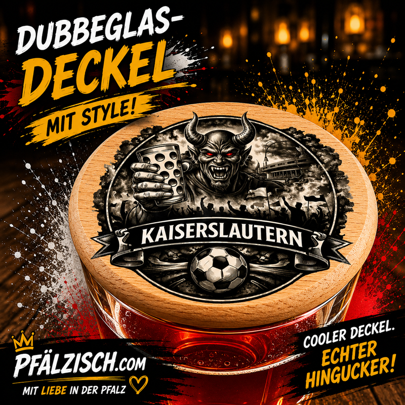 Dubbeglas Deckeler KAISERSLAITERN TEUFEL - PFÄLZISCH.com