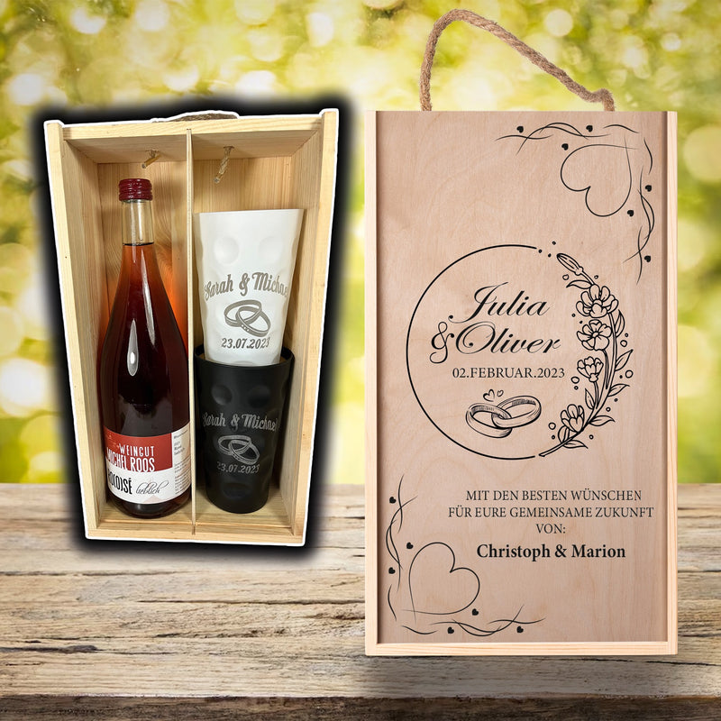 Personalisierte Holzkiste für Hochzeit - PFÄLZISCH.com