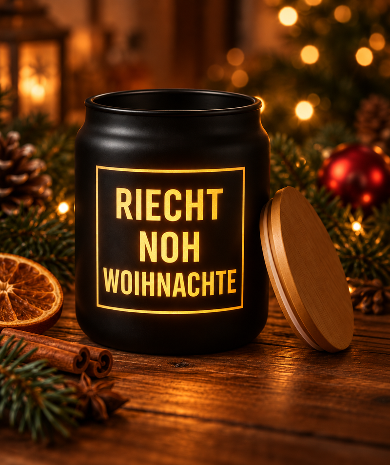 Riecht noh Woihnachte - 1 Liter Glas Pfalzleuchte - PFÄLZISCH.com