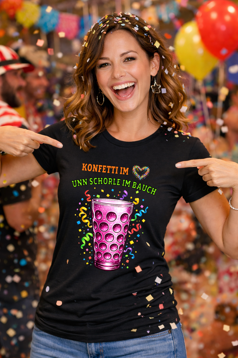 Damen Shirt/Hoodie - Konfetti im Herz - Schorle im Bauch - PFÄLZISCH.com