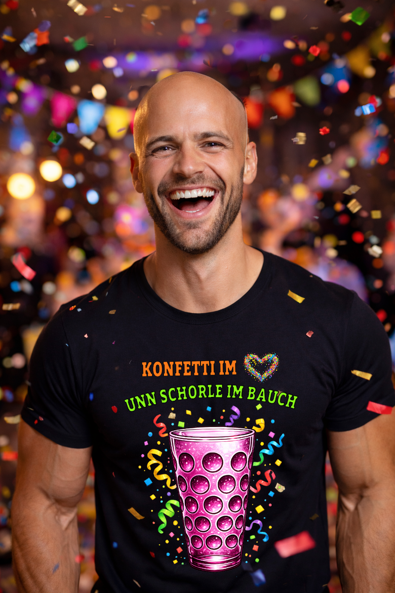 Herren Shirt/Hoodie - Konfetti im Herz - Schorle im Bauch - PFÄLZISCH.com