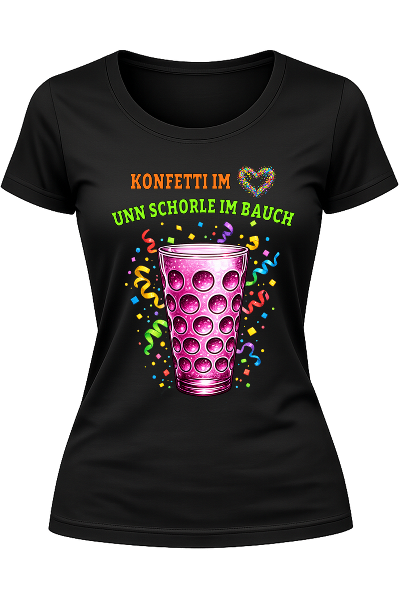 Damen Shirt/Hoodie - Konfetti im Herz - Schorle im Bauch - PFÄLZISCH.com