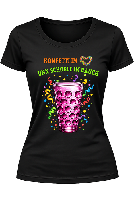 Damen Shirt/Hoodie - Konfetti im Herz - Schorle im Bauch - PFÄLZISCH.com