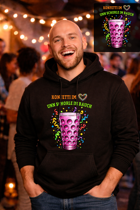 Herren Shirt/Hoodie - Konfetti im Herz - Schorle im Bauch