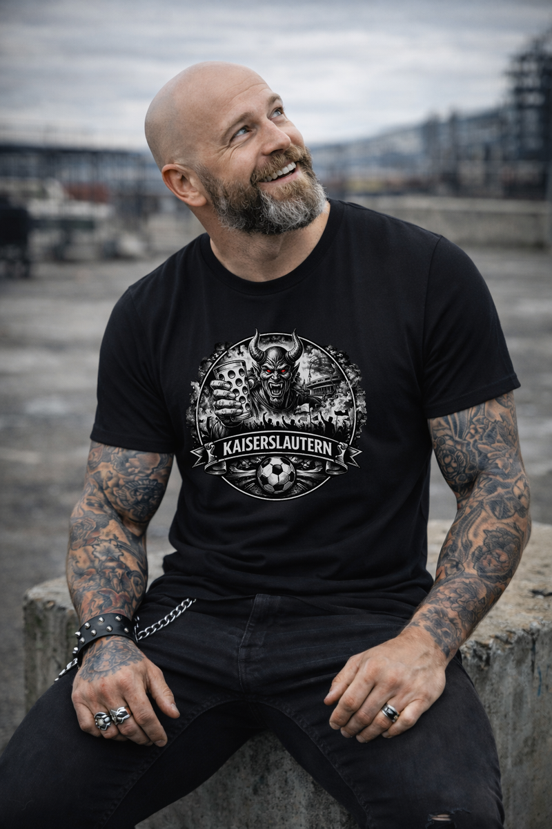 Kaiserslautern Teufel mit Dubbeglas Herren T-Shirt/Hoodie - PFÄLZISCH.com
