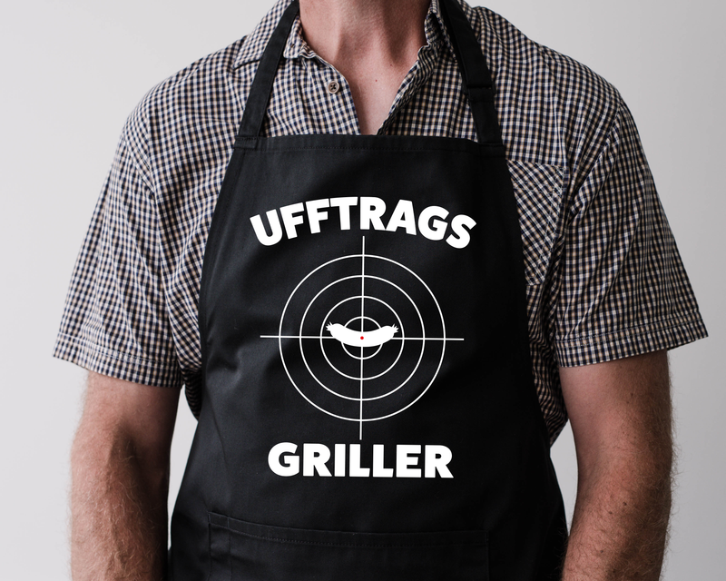 lustige Pfälzer Grillschürze für Männer - UFFTRAGS GRILLER- Geschenke für Männer - PFÄLZISCH.com