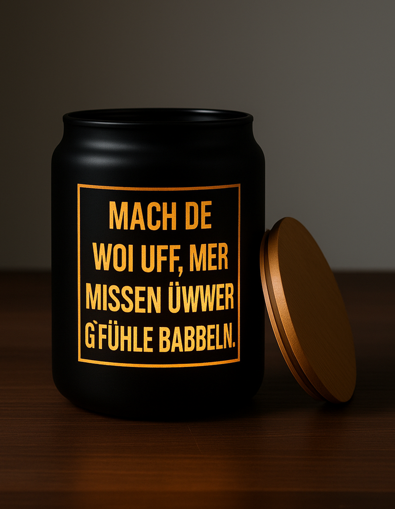 Mach de Woi uff - 1 Liter Glas Pfalzleuchte - PFÄLZISCH.com