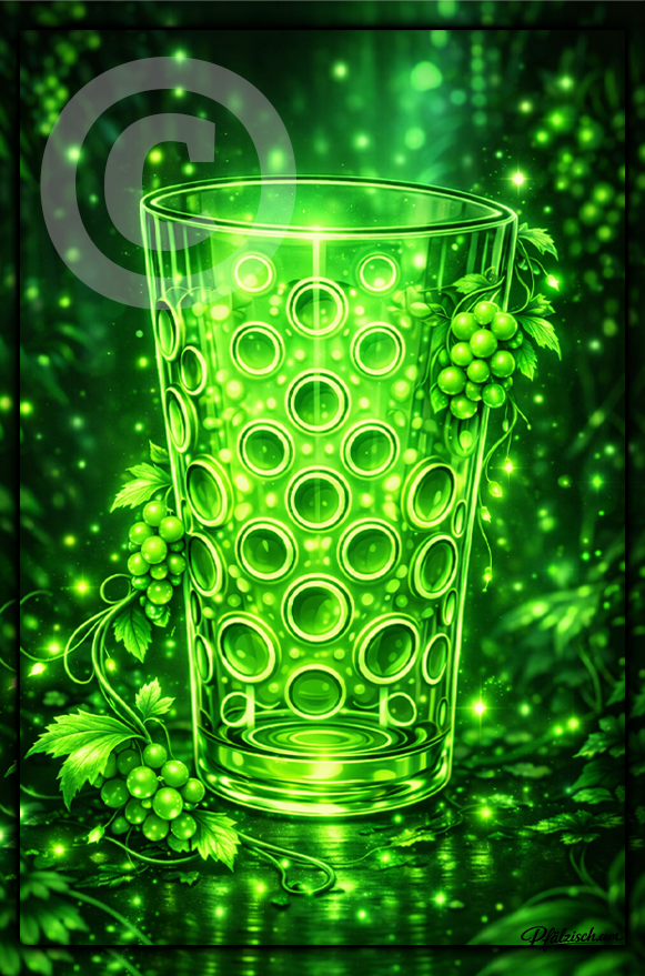 Neon Dubbeglas Grün (Alu Schild 2 Größen) - PFÄLZISCH.com