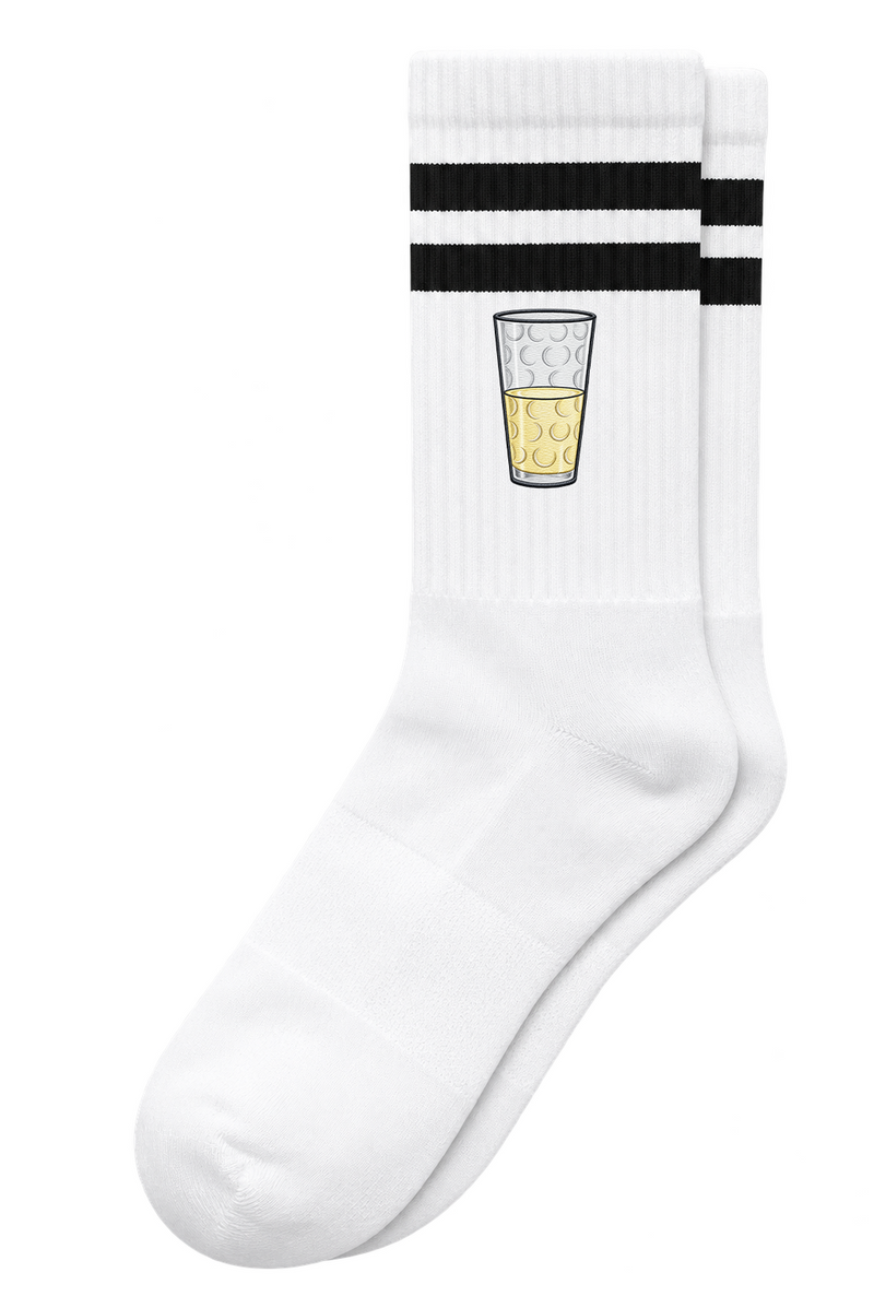 Tennissocken mit Dubbeglas-Motiv in Stick-Optik