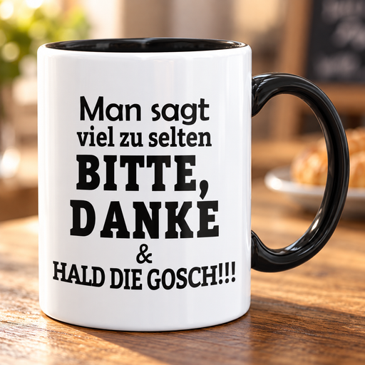 Pfälzer Tasse mit Pruch Hald Die Gosch