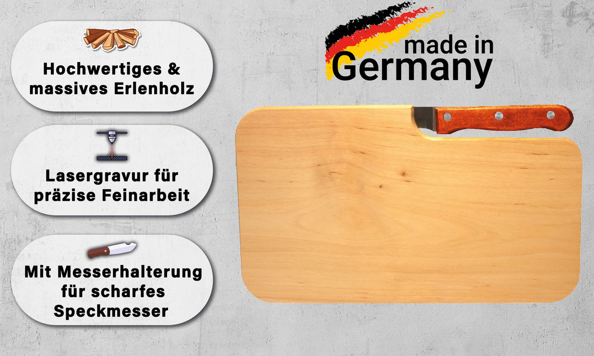 Schneidebrett mit Messer - Beschde Vadder der Welt