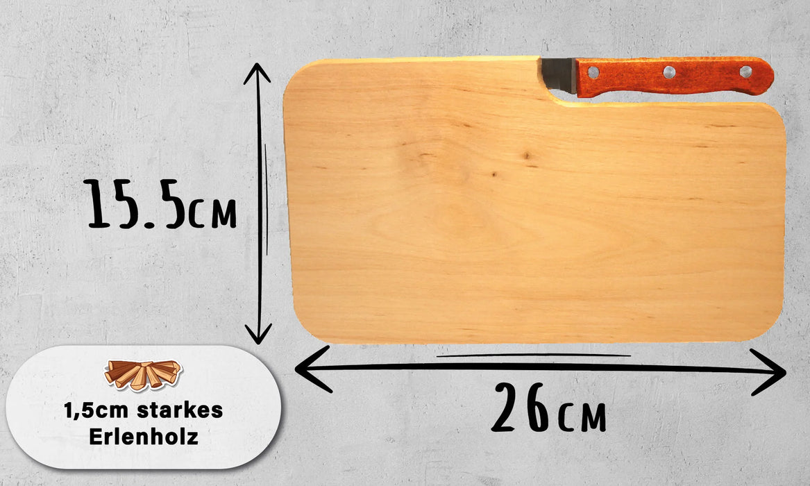 Schneidebrett mit Messer - Beschde Vadder der Welt