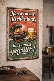 Hier werd net dischbediert (Alu Schild 2 Größen) - PFÄLZISCH.com