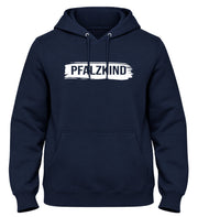 PFALZKIND Paint Hoodie für Herren in Navy – Kapuzenpullover mit farbigem PFALZKIND Schriftzug
