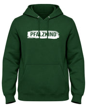 PFALZKIND Paint Hoodie für Herren in Waldgrün – Kapuzenpullover mit farbigem PFALZKIND Schriftzug